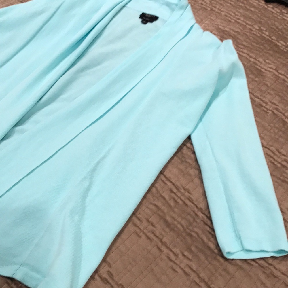 Talbots sweater, light aqua, Pima cotton, P - Picture 5 of 8